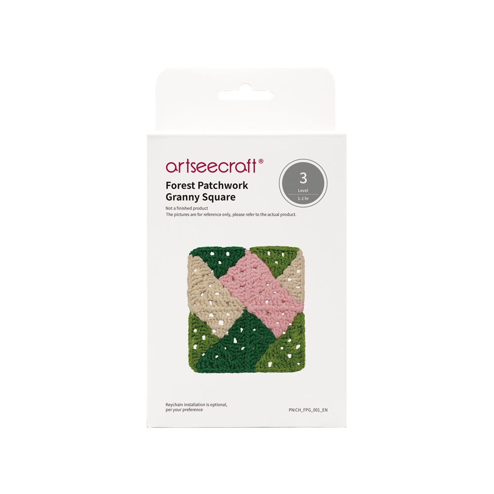 Forest Patchwork Granny Square Crochet DIY Kit | Handcrafted Crochet Craft Set