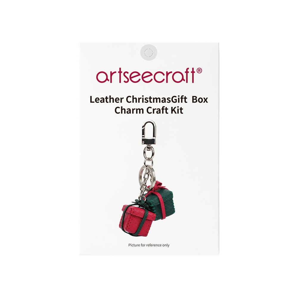 Christmas Gift Box Leather Charm DIY Kit | Holiday Craft Set