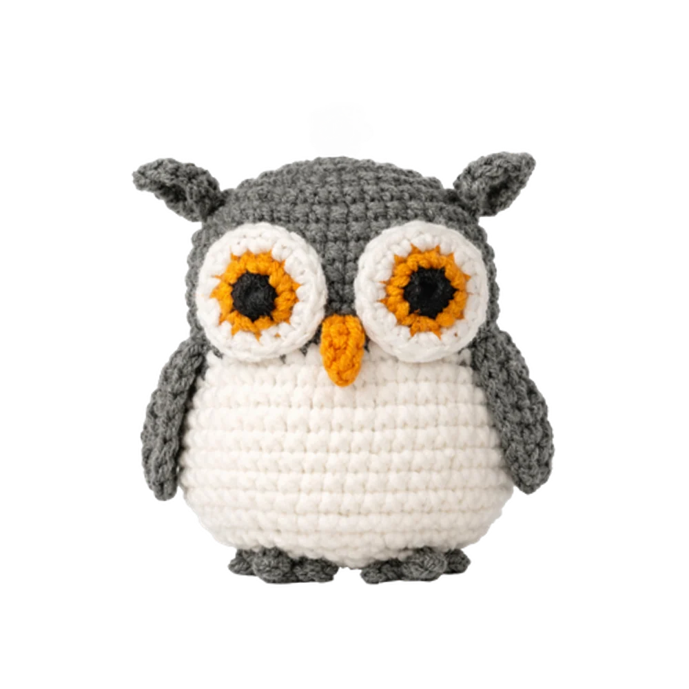 Owl amigurumi crochet kit DIY craft set for handmade bag accessories and leathercraft