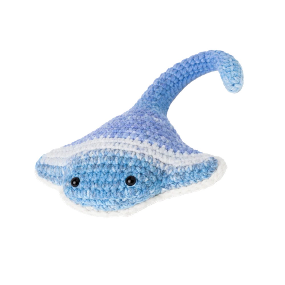 Manta ray amigurumi crochet kit DIY craft set for handmade marine accessories and leathercraft