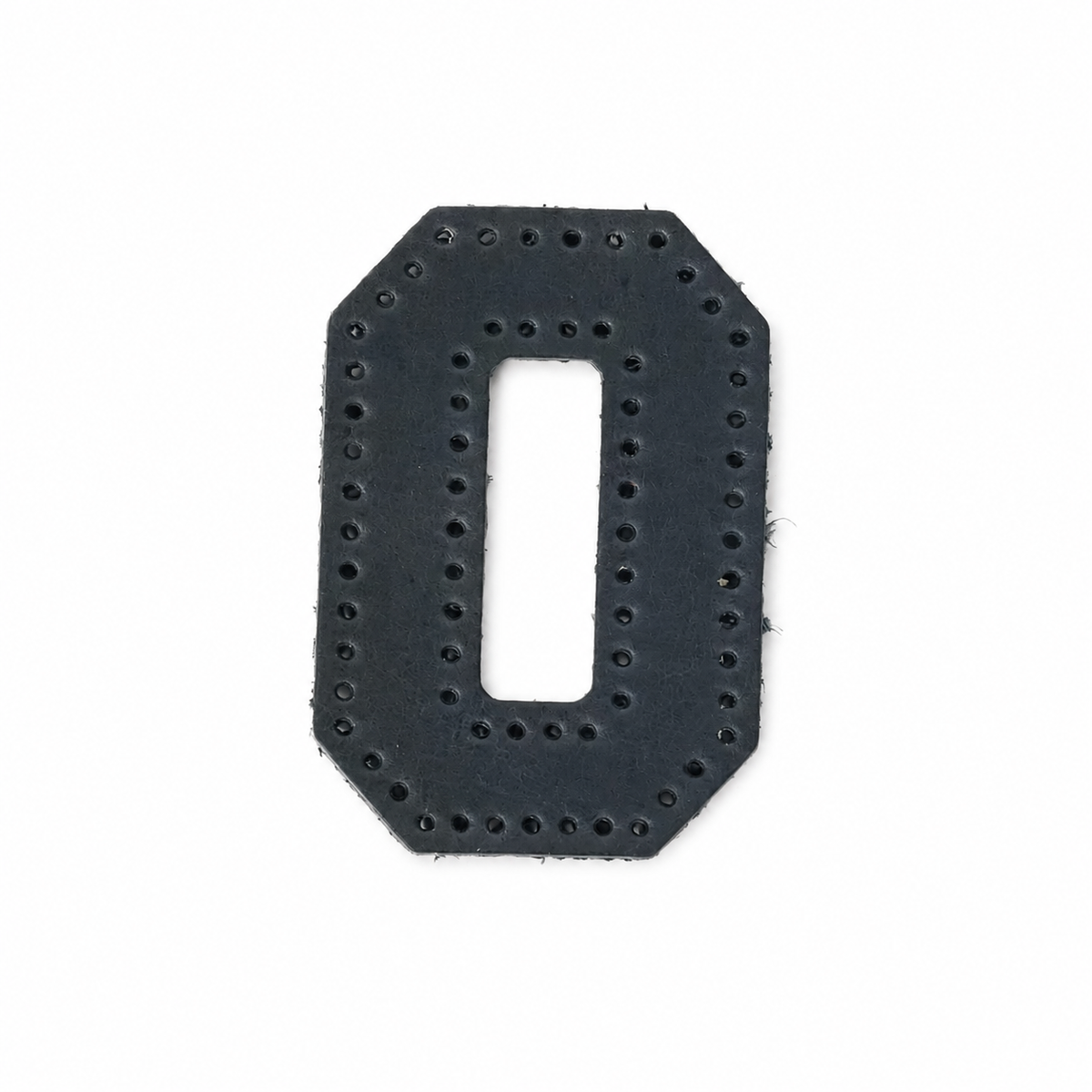Pre-punched vegetable-tanned leather letter O DIY craft kit for monogram bag charm