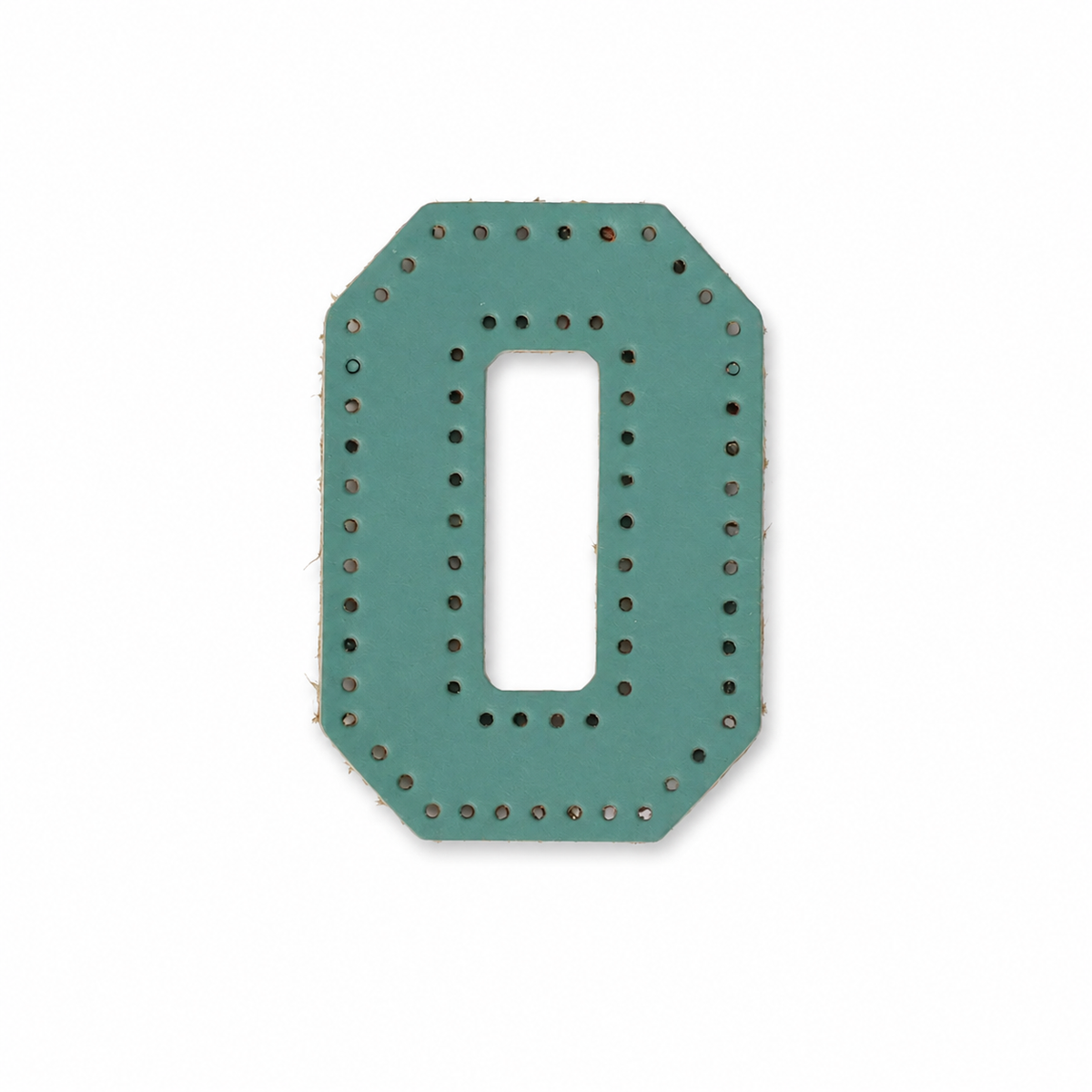 Pre-punched vegetable-tanned leather number 0 DIY craft kit with random color for bag charm