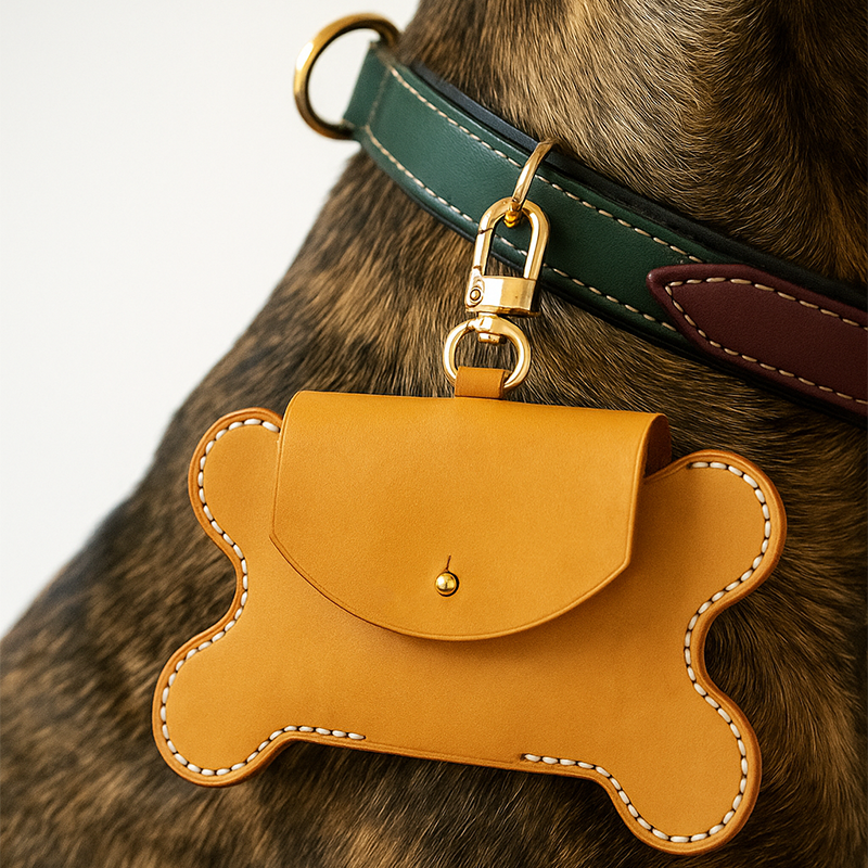 DIY Leather Bone-shaped Waste Bag Dispenser