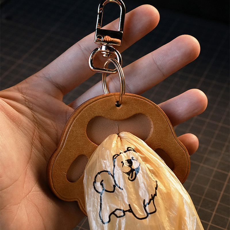 DIY Leather Paw pad shaped Waste Bag Dispenser