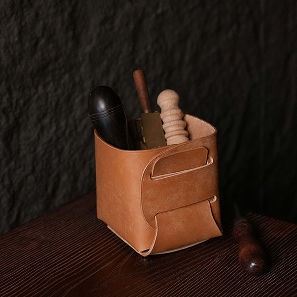 Leather Table Organizer