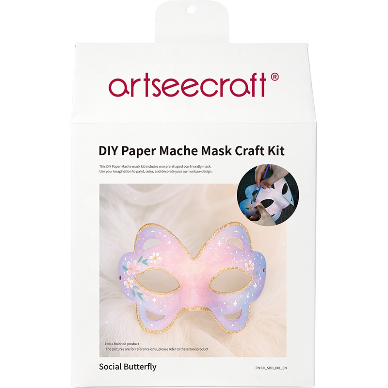 DIY Social Butterfly Paper Mache Half Mask Craft Kit