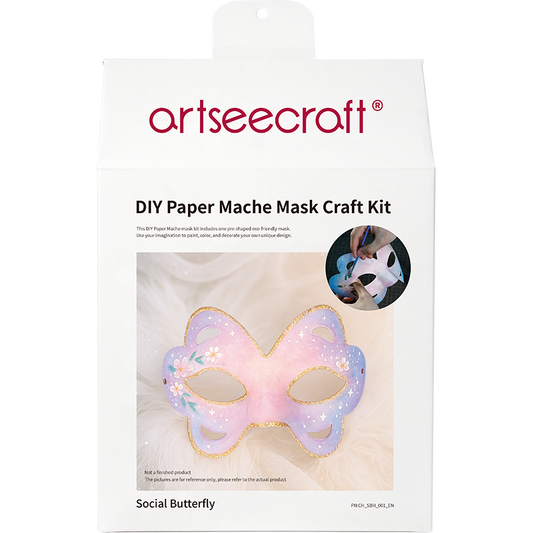 DIY Social Butterfly Paper Mache Half Mask Craft Kit