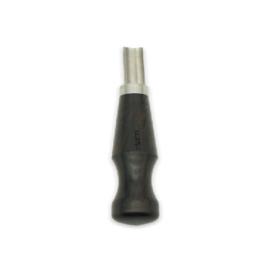 Round leather edger tool with dark wooden handle for precision edge beveling and leathercrafting