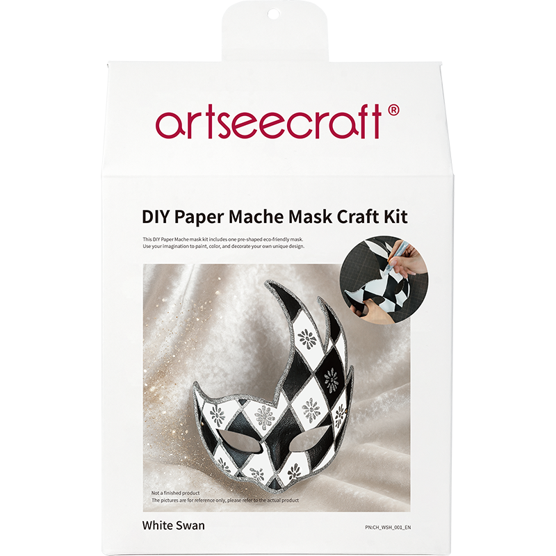 DIY White Swan Paper Mache Half Mask Craft Kit