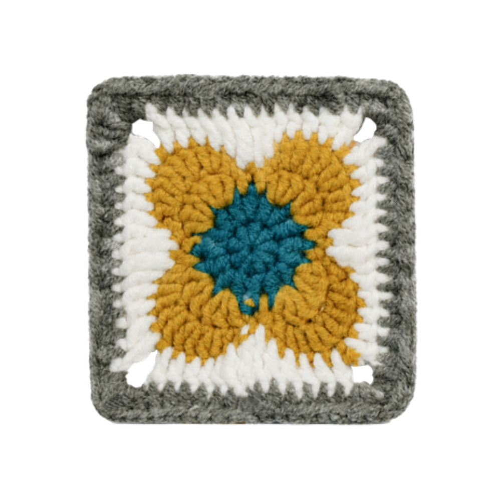 Autumn sunflower granny square crochet DIY craft kit for handmade blankets and bags