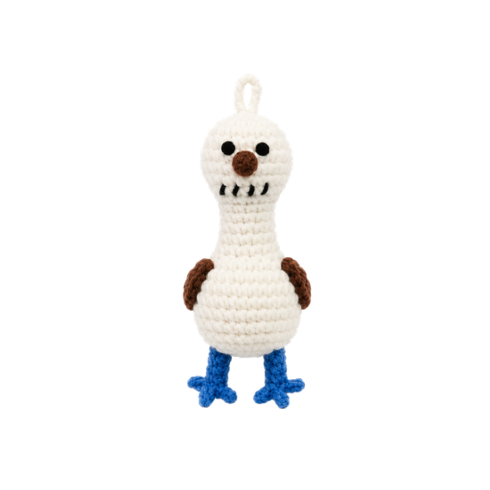 Blue-footed booby crochet kit DIY craft set for handmade amigurumi toys and charms   