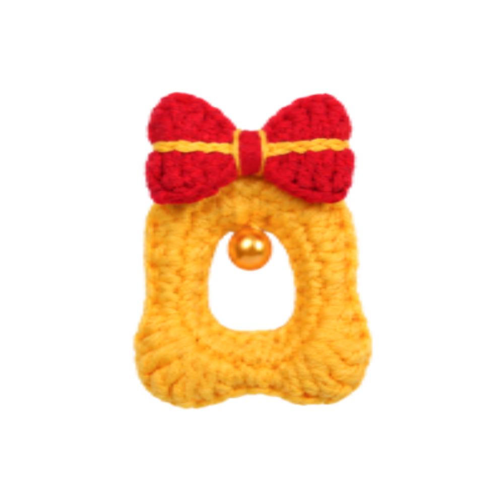 Christmas bell crochet brooch DIY craft kit for handmade holiday accessories   