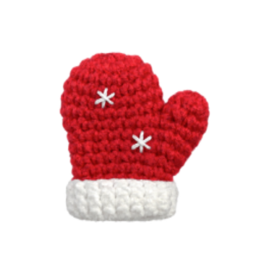 Christmas Mitten Crochet Brooch DIY Kit | Handcrafted Crochet Craft Set