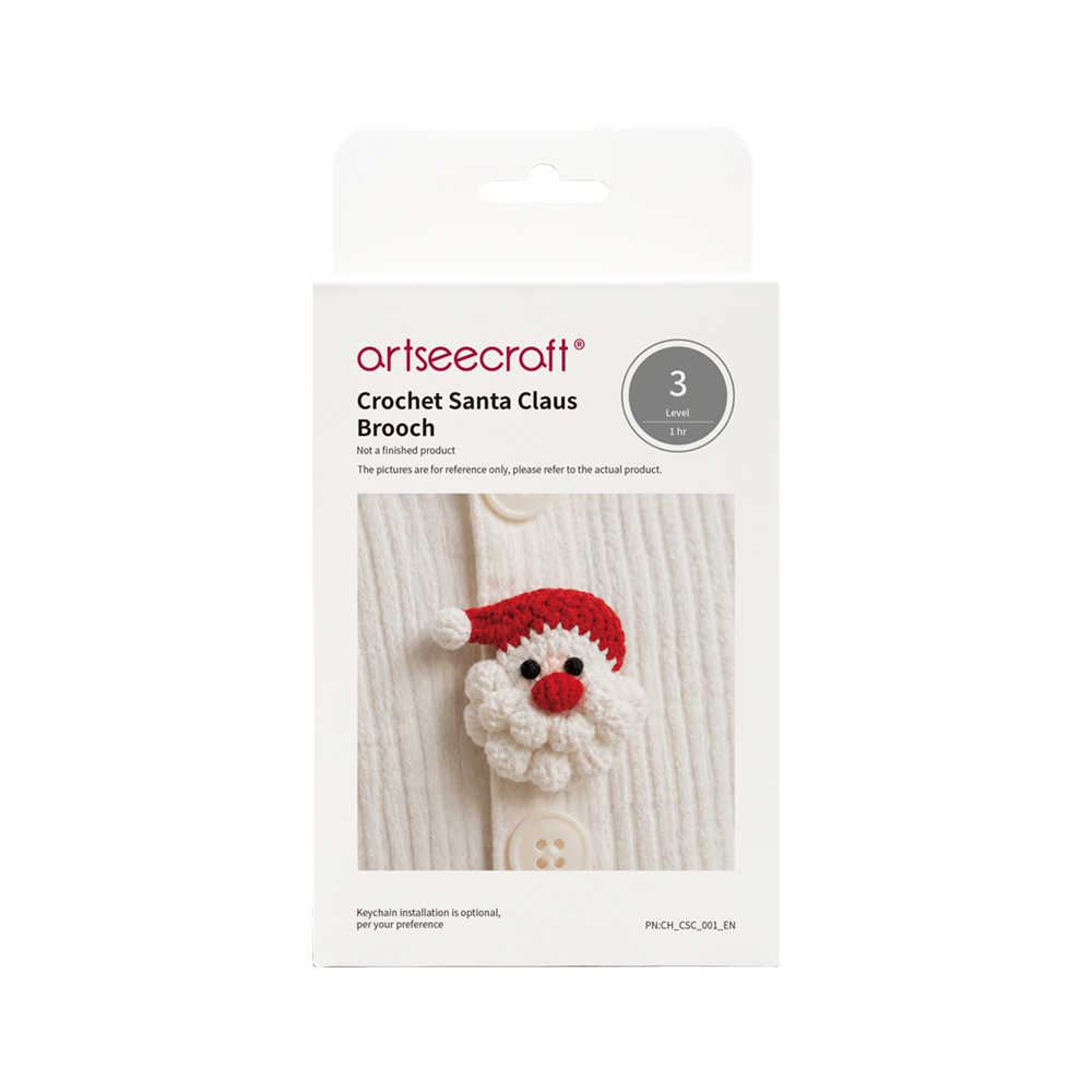 Santa Claus Crochet Brooch DIY Kit | Handcrafted Crochet Craft Set