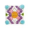 Dreamy pom-pom granny square crochet DIY craft kit for handmade blankets and bags
