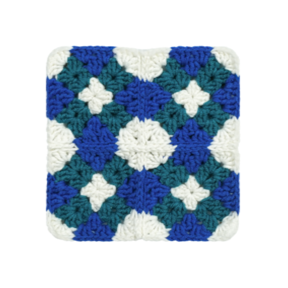 Deep sea stardust granny square crochet DIY craft kit for handmade blankets and bags