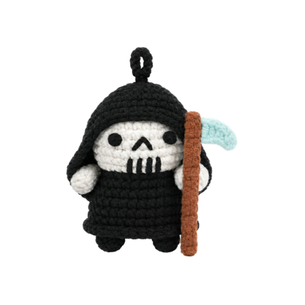 Grim reaper crochet kit DIY craft set for handmade amigurumi toys and charms