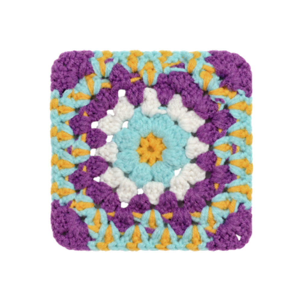 Kaleidoscope Granny Square Crochet DIY Kit | Handcrafted Crochet Craft Set