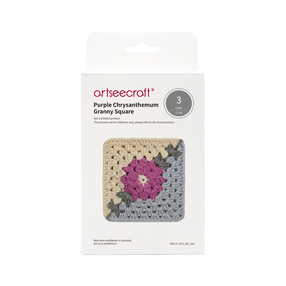 Chrysanthemum Granny Square Crochet DIY Kit | Handcrafted Crochet Craft Set