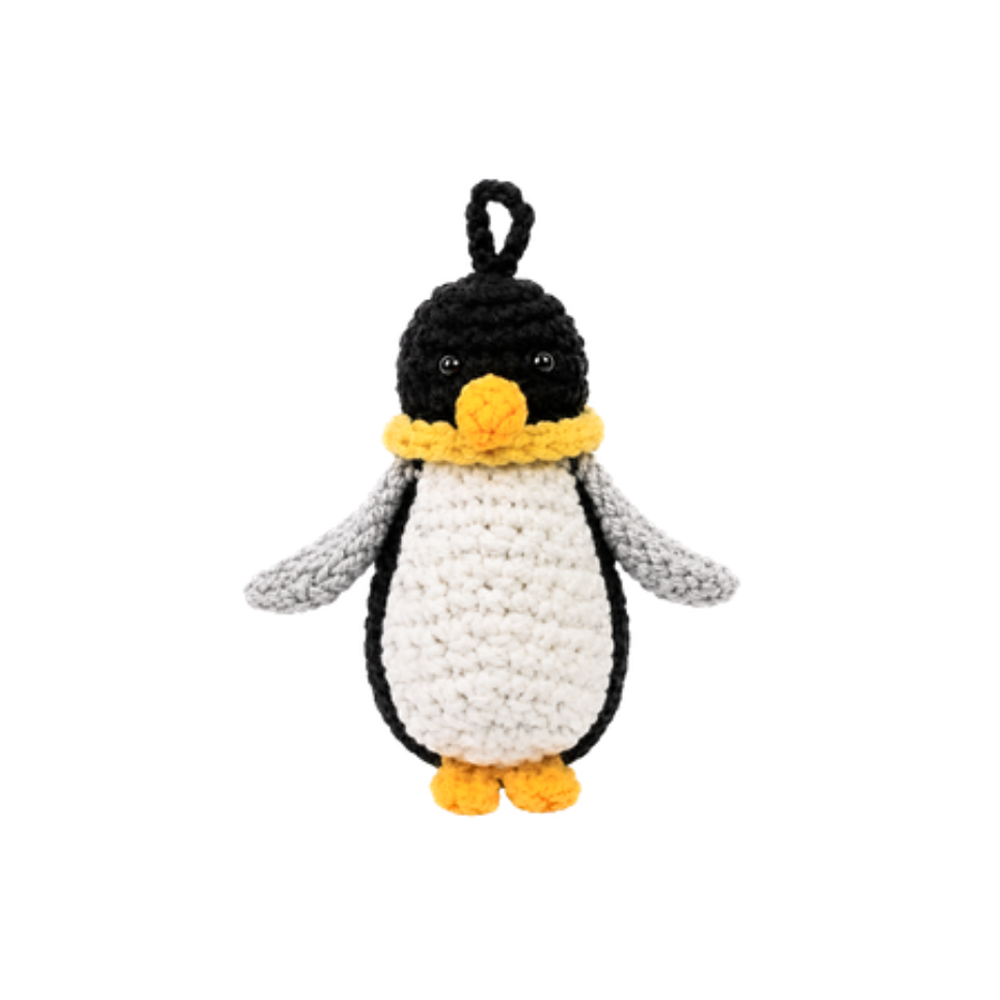 Scarf penguin crochet kit DIY craft set for handmade amigurumi toys and charms