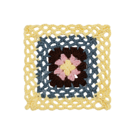 Cozy cocoa bloom granny square crochet DIY craft kit for handmade blankets and bags