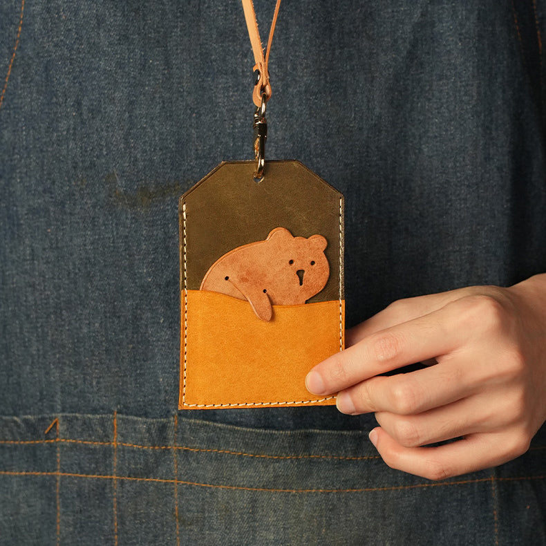 DIY Leather Bear Badge Holder