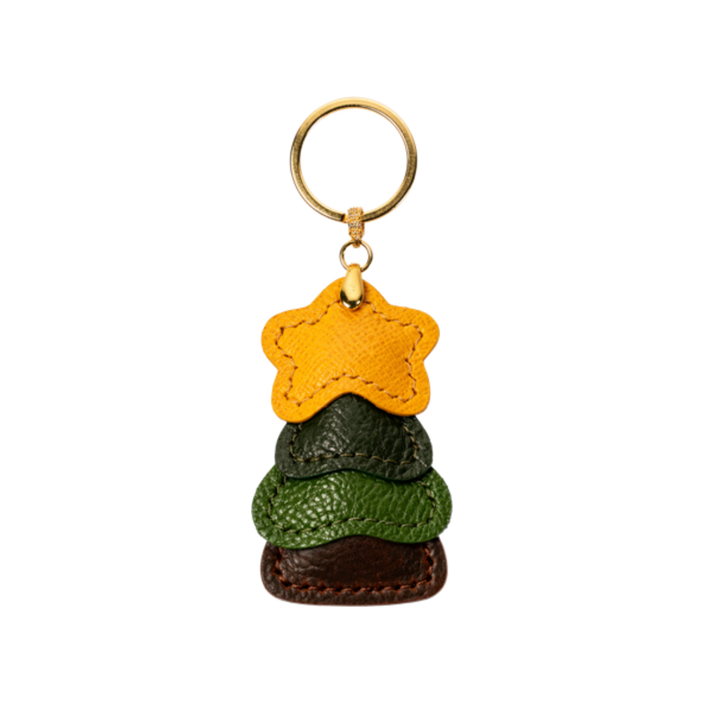 Christmas tree leather charm DIY craft set for handmade holiday keychains and bag accessories