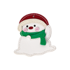 Snowman leather charm DIY craft set for handmade holiday keychains and bag accessories