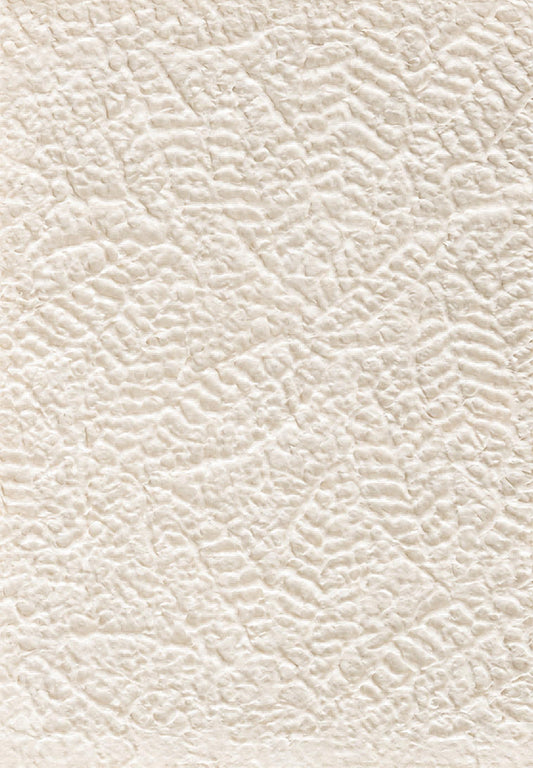 Ivory handmade art paper with a raised four-leaf clover-inspired fibrous texture