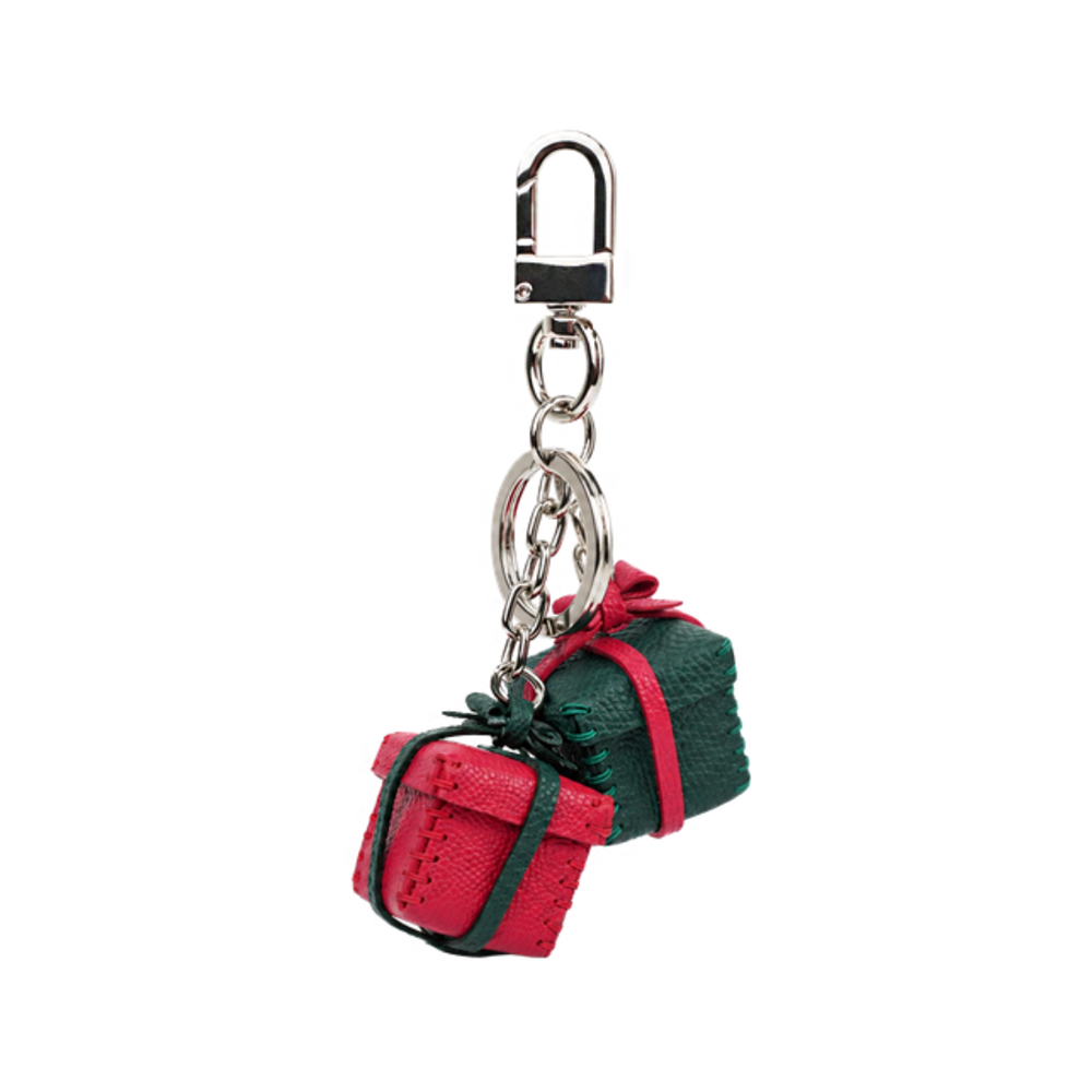 Christmas gift box leather charm DIY craft set for handmade holiday keychains and bag accessories