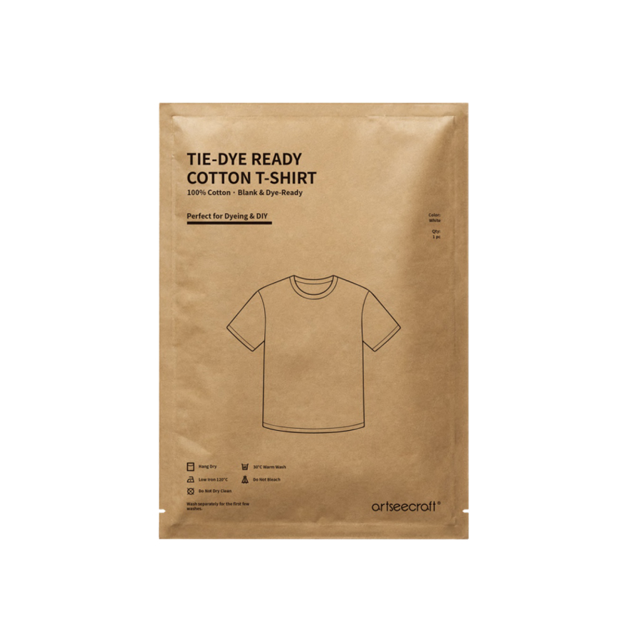 Blank White Cotton T-Shirt for Tie-Dye and Textile DIY Projects
