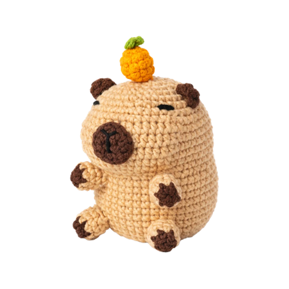 Capybara amigurumi crochet kit DIY craft set for handmade bag charms and keychains