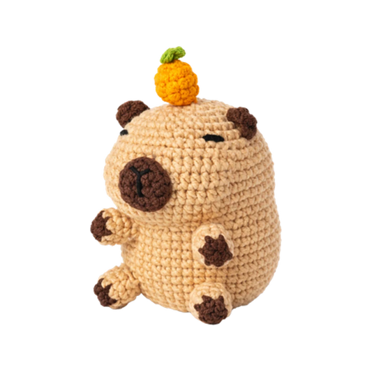 Capybara amigurumi crochet kit DIY craft set for handmade bag charms and keychains
