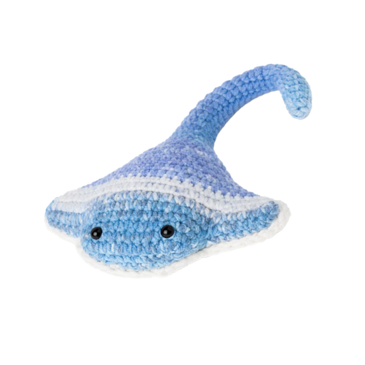 Manta ray amigurumi crochet kit DIY craft set for handmade marine accessories and leathercraft