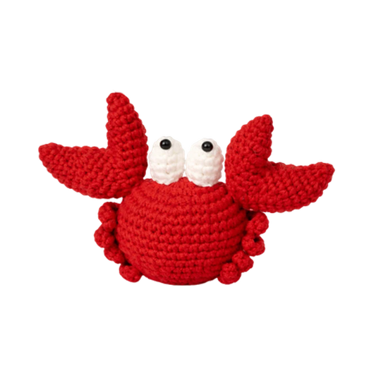Crab crochet kit DIY craft set for handmade amigurumi sea animals and charms