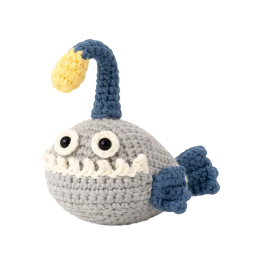 Anglerfish amigurumi crochet kit DIY craft set for handmade deep sea marine accessories and charms