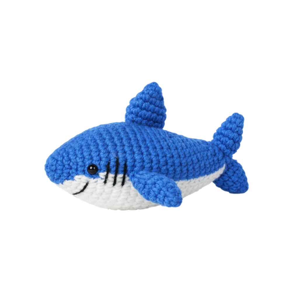 Shark amigurumi crochet kit DIY craft set for handmade marine accessories and leathercraft