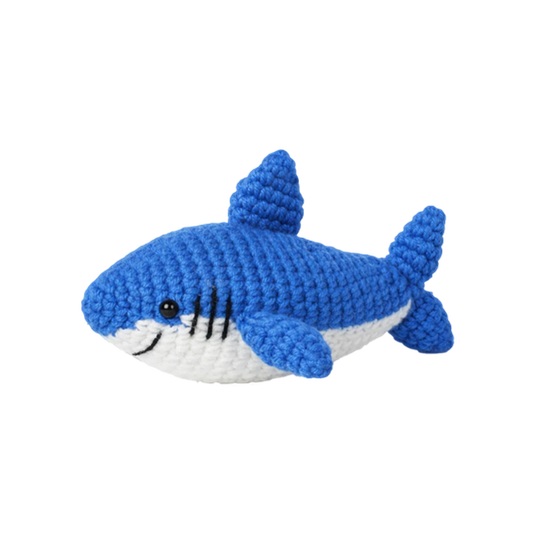 Shark amigurumi crochet kit DIY craft set for handmade marine accessories and leathercraft