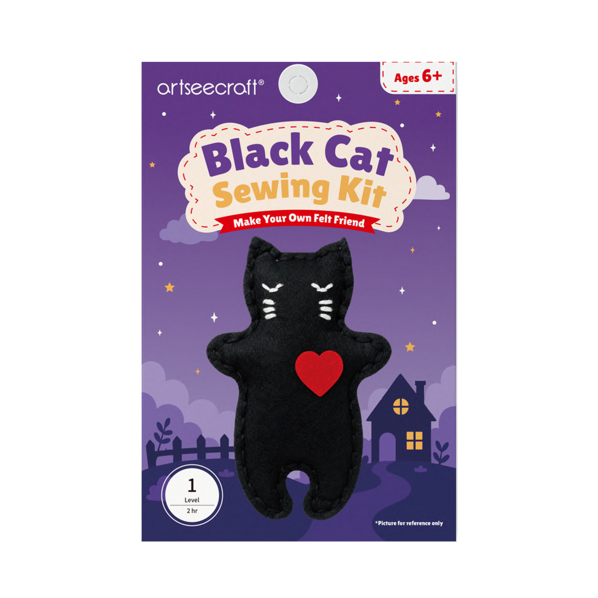 Black Cat Felt Sewing Kit for Kids | Beginner Craft Kit