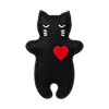 Black cat felt sewing kit for kids with red heart design
