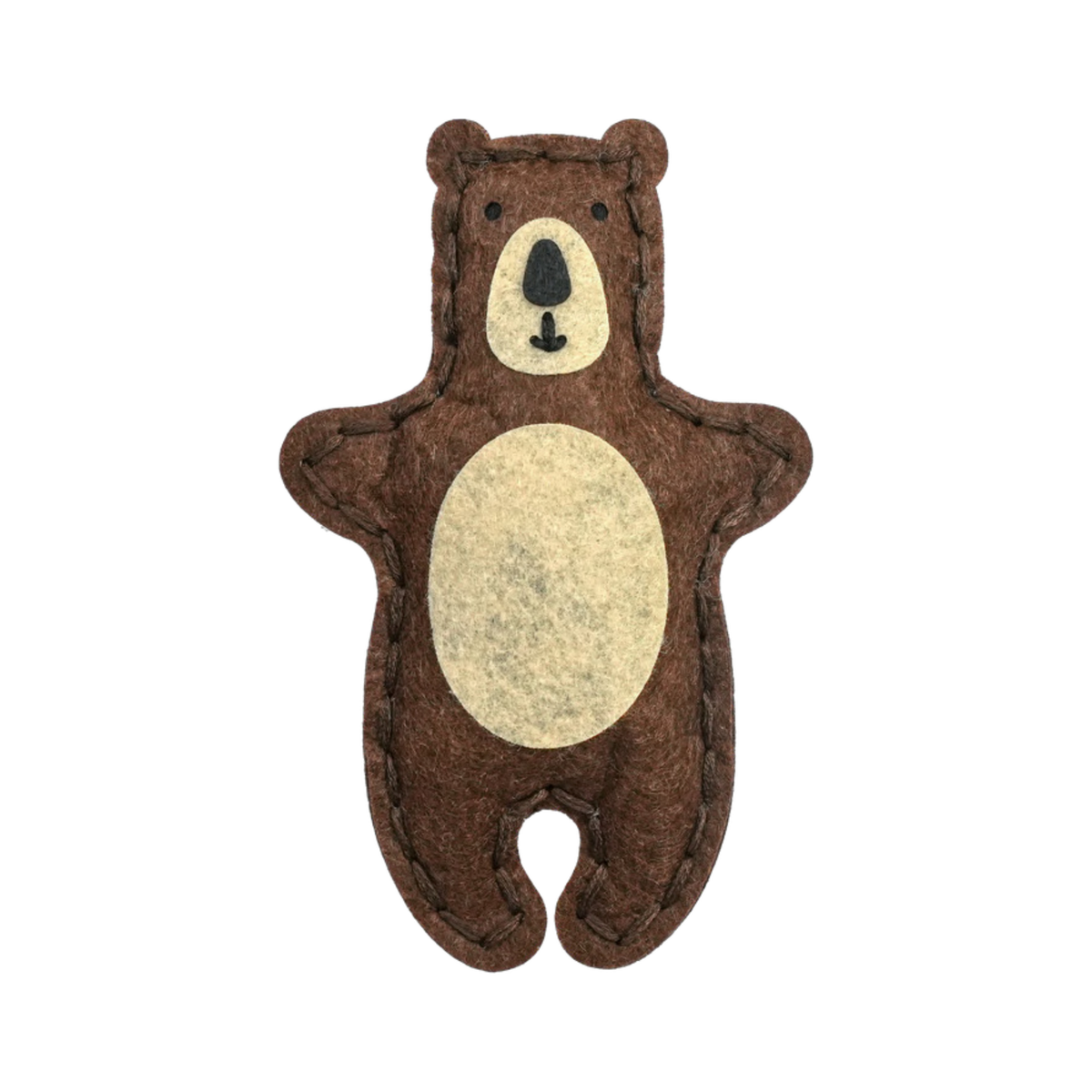 Brown bear felt sewing kit for kids beginner animal craft project