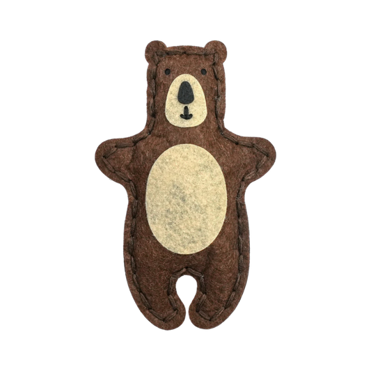 Brown bear felt sewing kit for kids beginner animal craft project