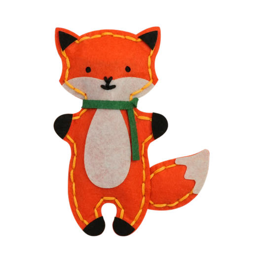Fox felt sewing kit for kids beginner animal craft project