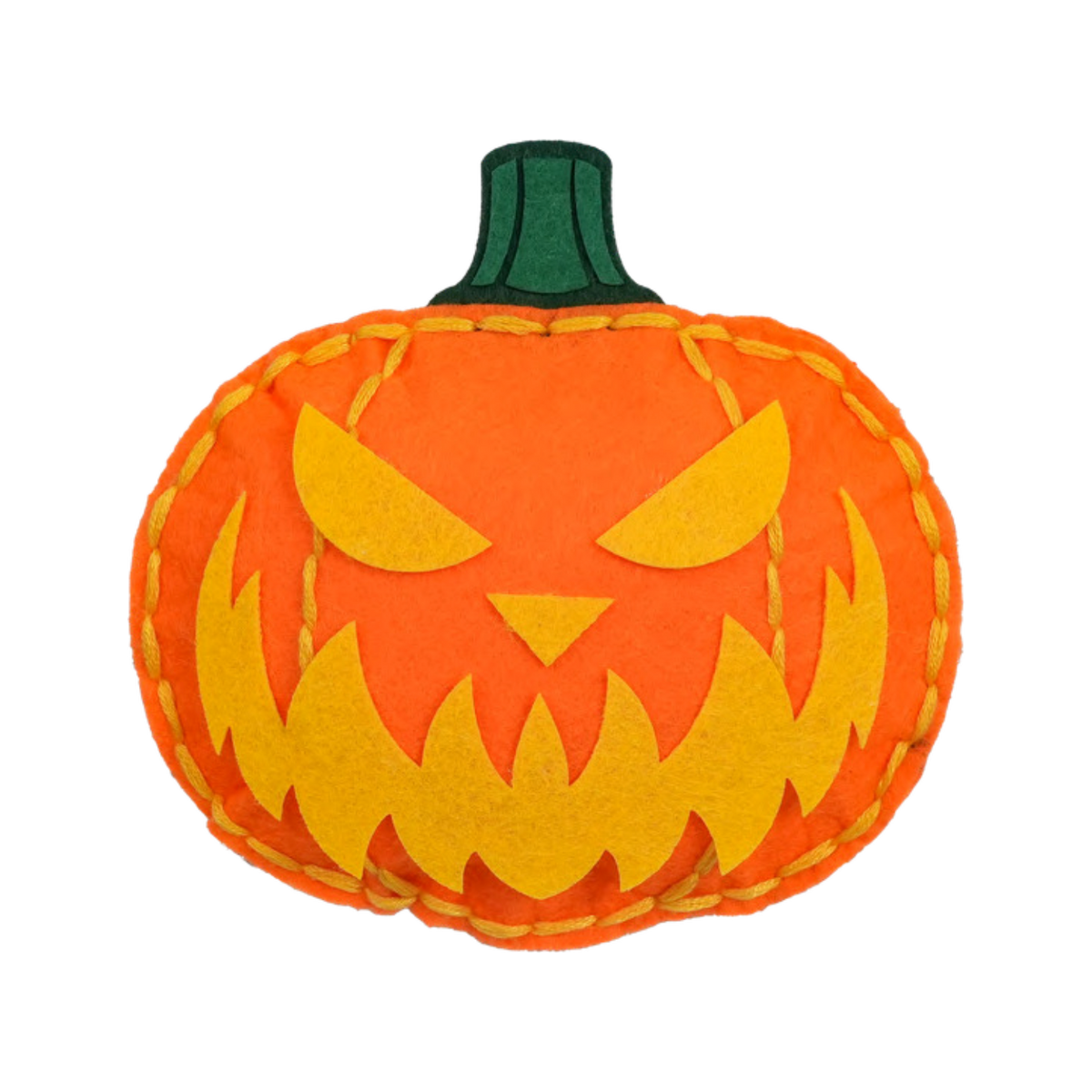Halloween pumpkin felt sewing kit for kids seasonal craft project