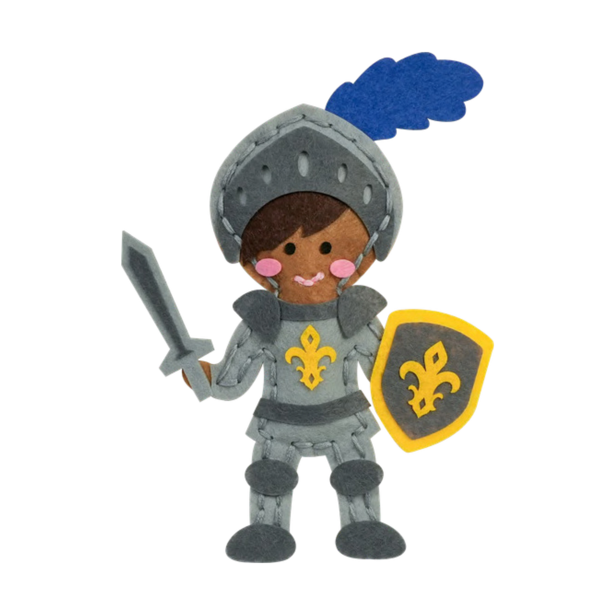 Knight felt sewing kit for kids medieval character craft project