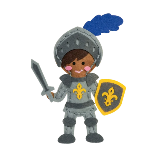 Knight felt sewing kit for kids medieval character craft project