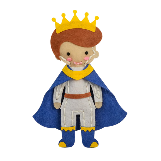 Prince felt sewing kit for kids fairy-tale character craft project