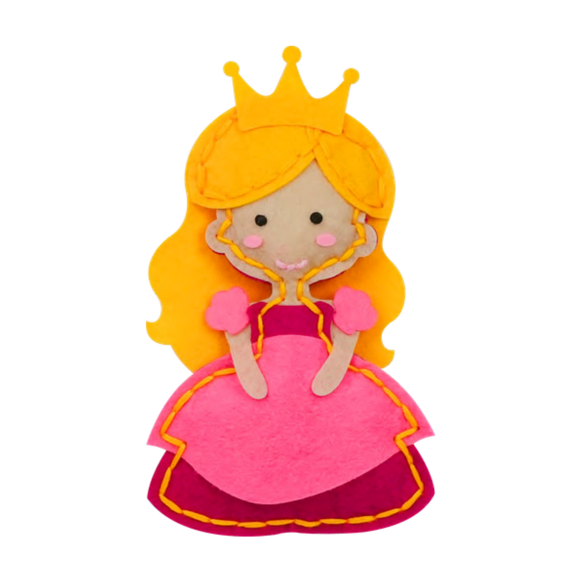Princess felt sewing kit for kids fairy-tale character craft project