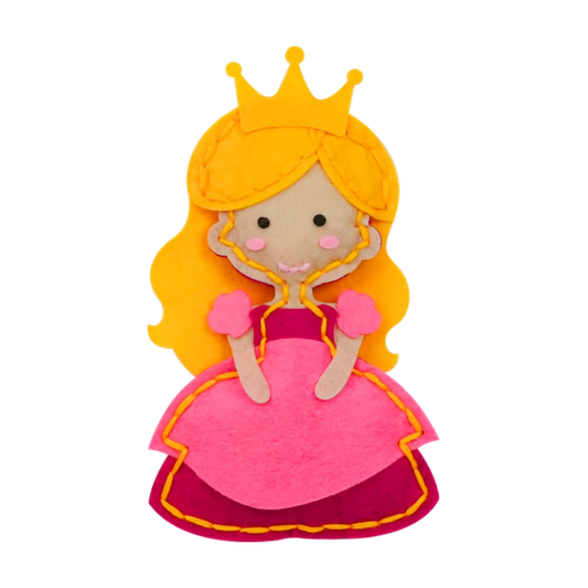Princess felt sewing kit for kids fairy-tale character craft project
