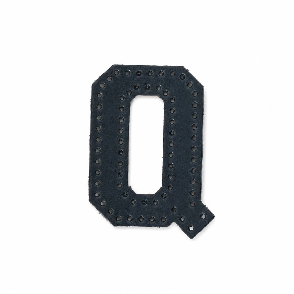 Pre-punched vegetable-tanned leather letter Q DIY craft kit for monogram bag charm
